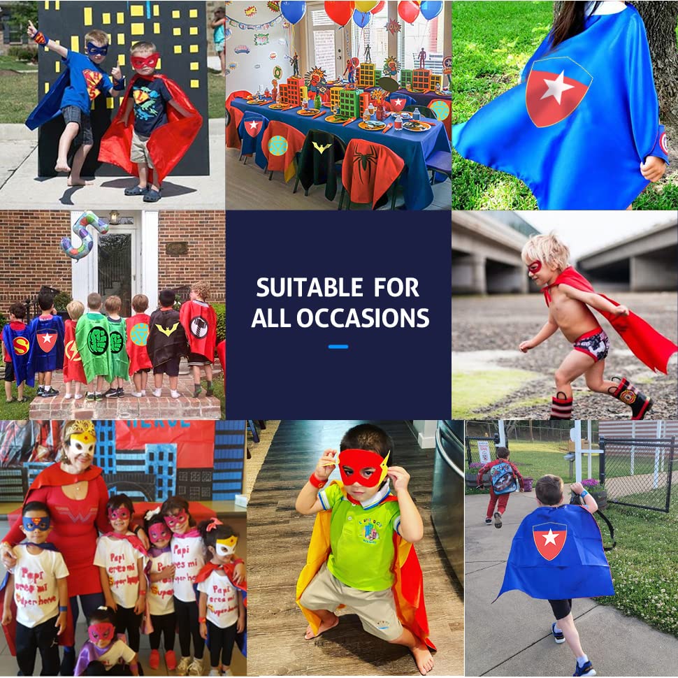 Kids Capes Set and Wristbands Kids Costumes Halloween Christmas Cosplay Dress Up for Boys Girls