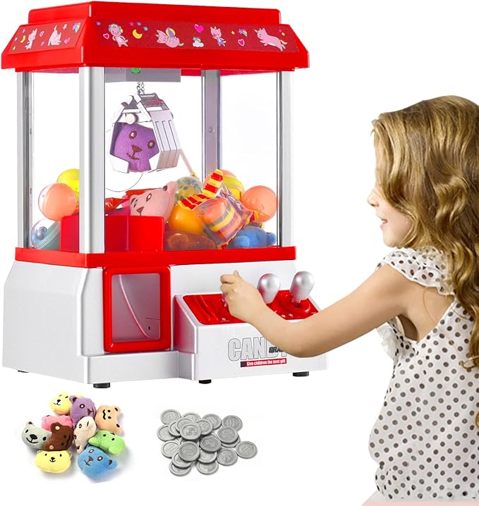 Claw Machine for Kids Toy Mini Arcade Machine Candy Grabber Prize Dispenser Vending Machine Arcade Game Machines for Home ...