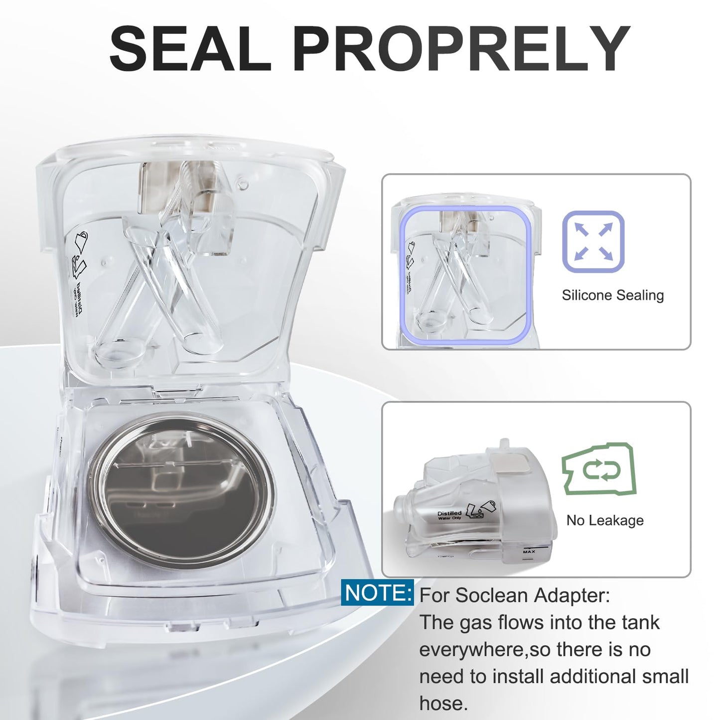 Water Chamber Tubing Adapter for ResMed AirSense 11 and AirCurve 11 Series Machines, Compatible with So Clean Water Tank Machines, Water Reservoir for S11