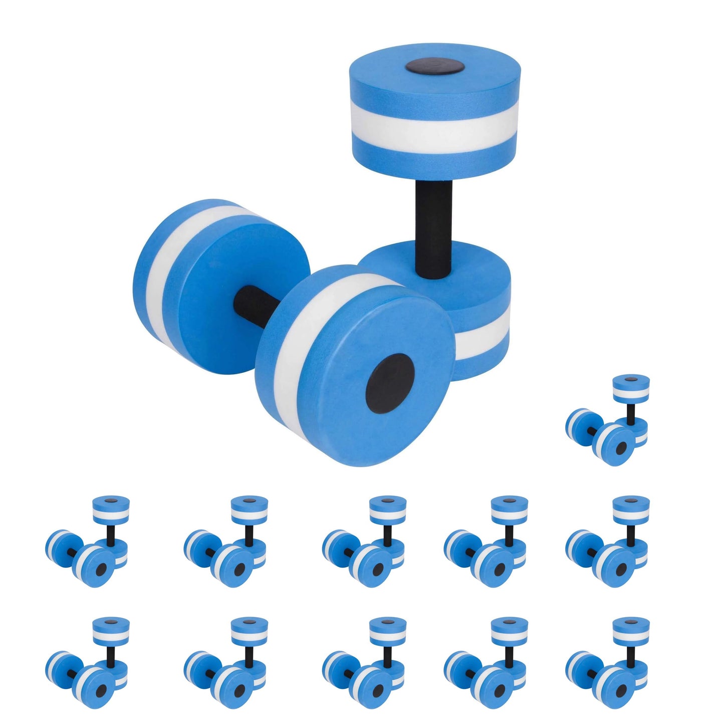 MANO 12Pairs Sports Aquatic Exercise Dumbbells Aqua Fitness Barbells Exercise Hand Bars - Set of 2 - for Water Aerobics blue