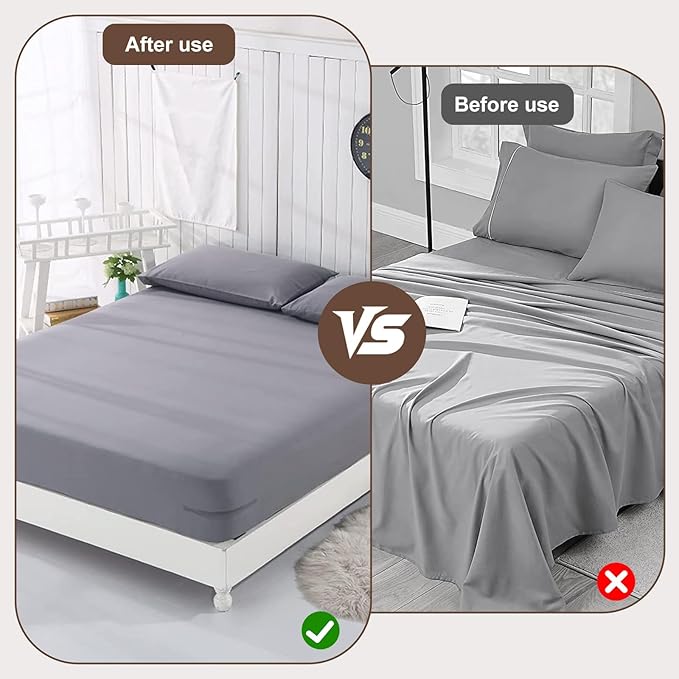 Dyale Bed Sheet Holders, Heavy Duty Straps for Fitted Sheets, Secure Fasteners for Twin Queen King Mattress Sizes (White)