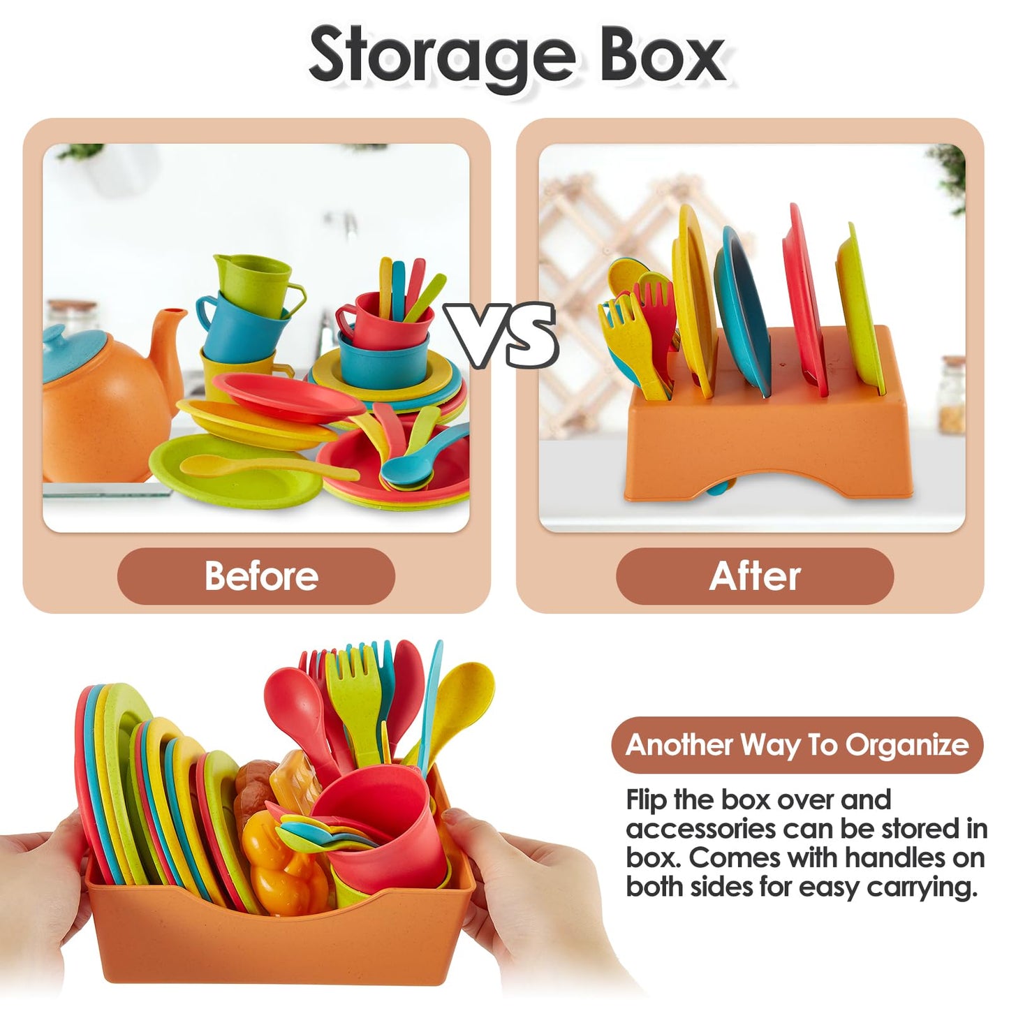 Buyger Play Kitchen Accessories, Play Dishes Plates and Utensils Tea Party Set Food Dessert Toys Gifts for Ages 3 4 5+ Years Old Kids Toddler Children