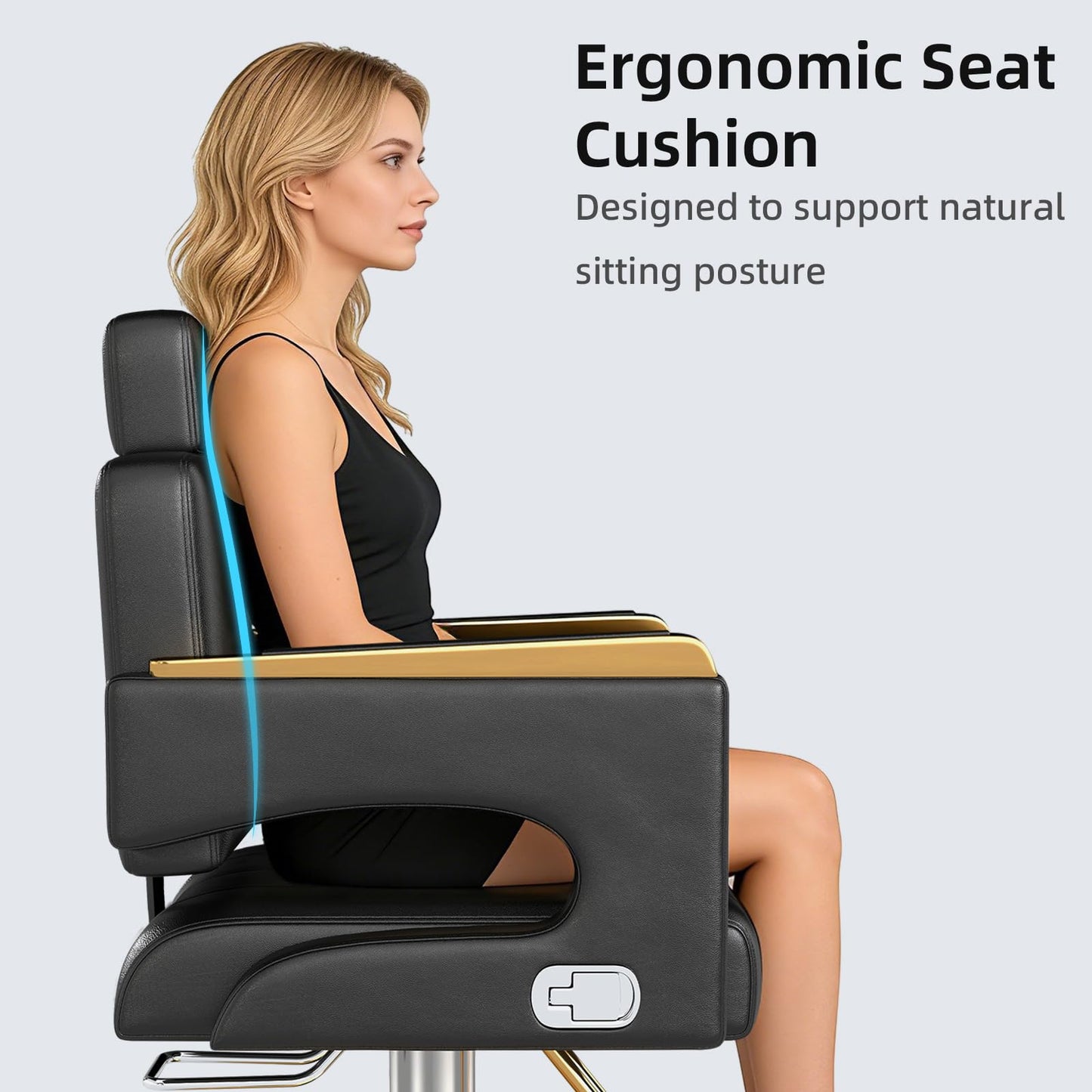 Zevemomo Barber Salon Chair for Hair Stylist, Reclining Backrest Adjustable Headrest Seat Height, Heavy Duty Hydraulic Pump with 360° Swivel for Barbershop, Home 330LBS Capacity, Black