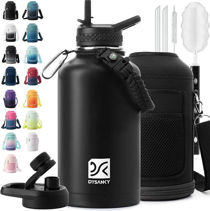 DYSANKY Insulated Water Bottle | Thickened Stainless Steel Vacuum Metal | Portable Sports Half Gallon Large Water Jug for ...