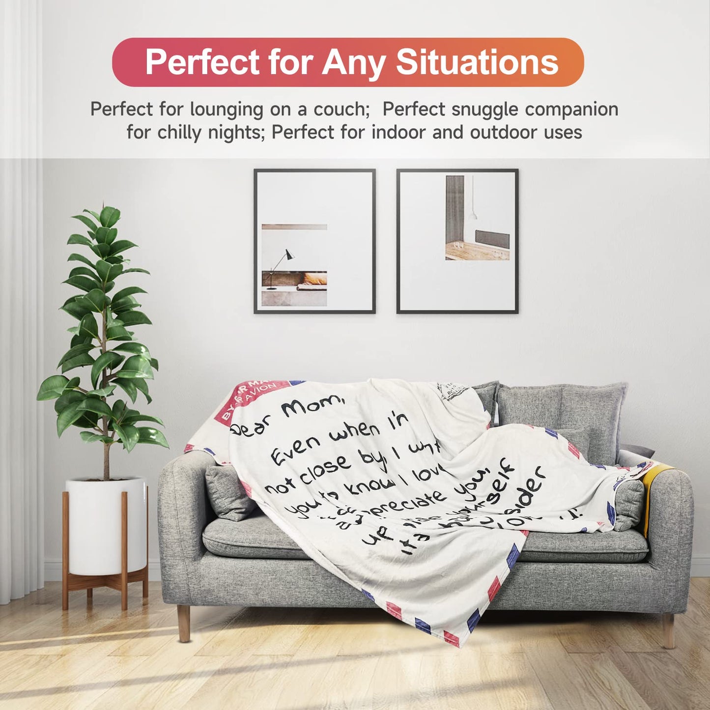 VETEBLE 70 x 55 inches Super Soft Blanket Gifts for Mom, Perfect Mother Gifts for Mother's Day, Christmas, Birthday Gifts for Mom from Daughter Son