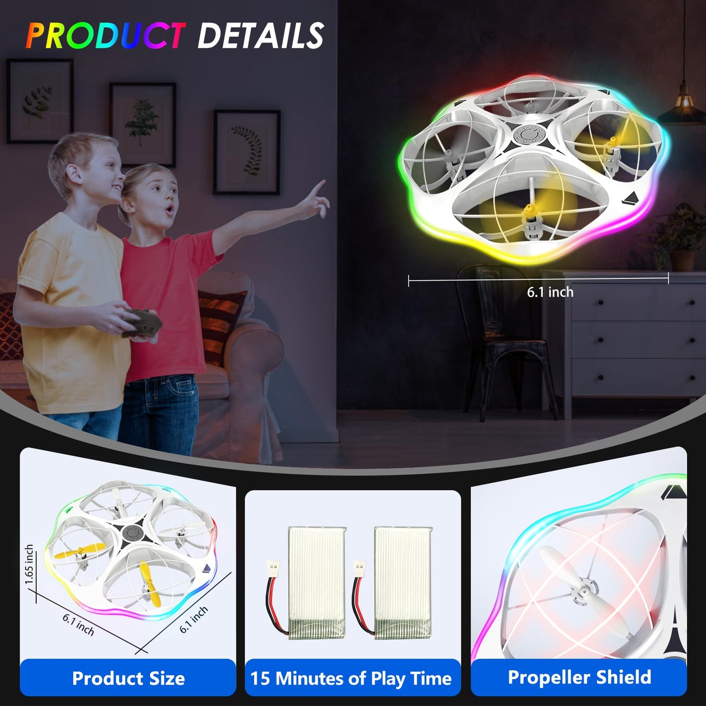 Lawfig Mini Drone for Kids and Beginners, 2024 RC Plane Helicopter Quadcopter Aircraft with Coolful RC Light, Remote Control Airplane with 360° Flip, Surround Flight, Kids Gift Toys for Boys and Girls