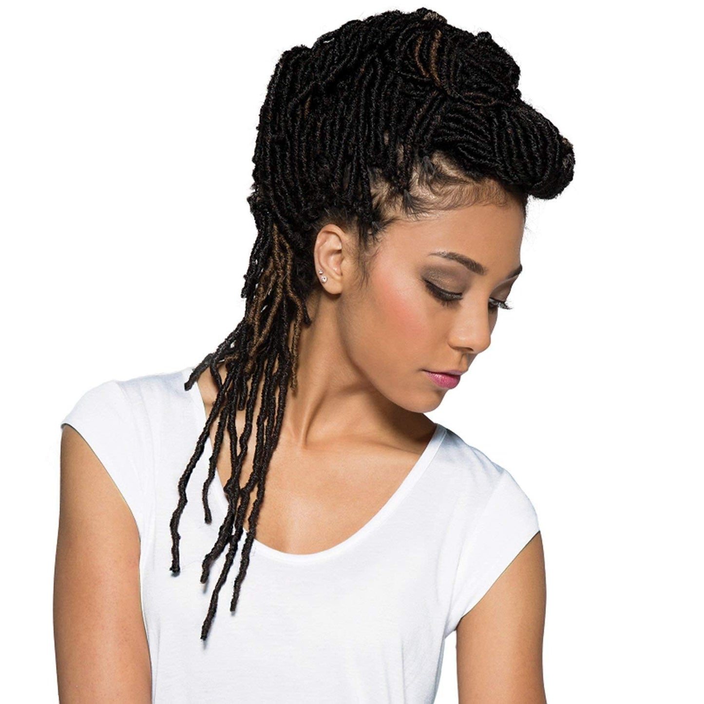 Bobbi Boss Synthetic Hair Crochet Braids African Roots Braid Collection Nu Locs 18 (6-Pack, 1B)