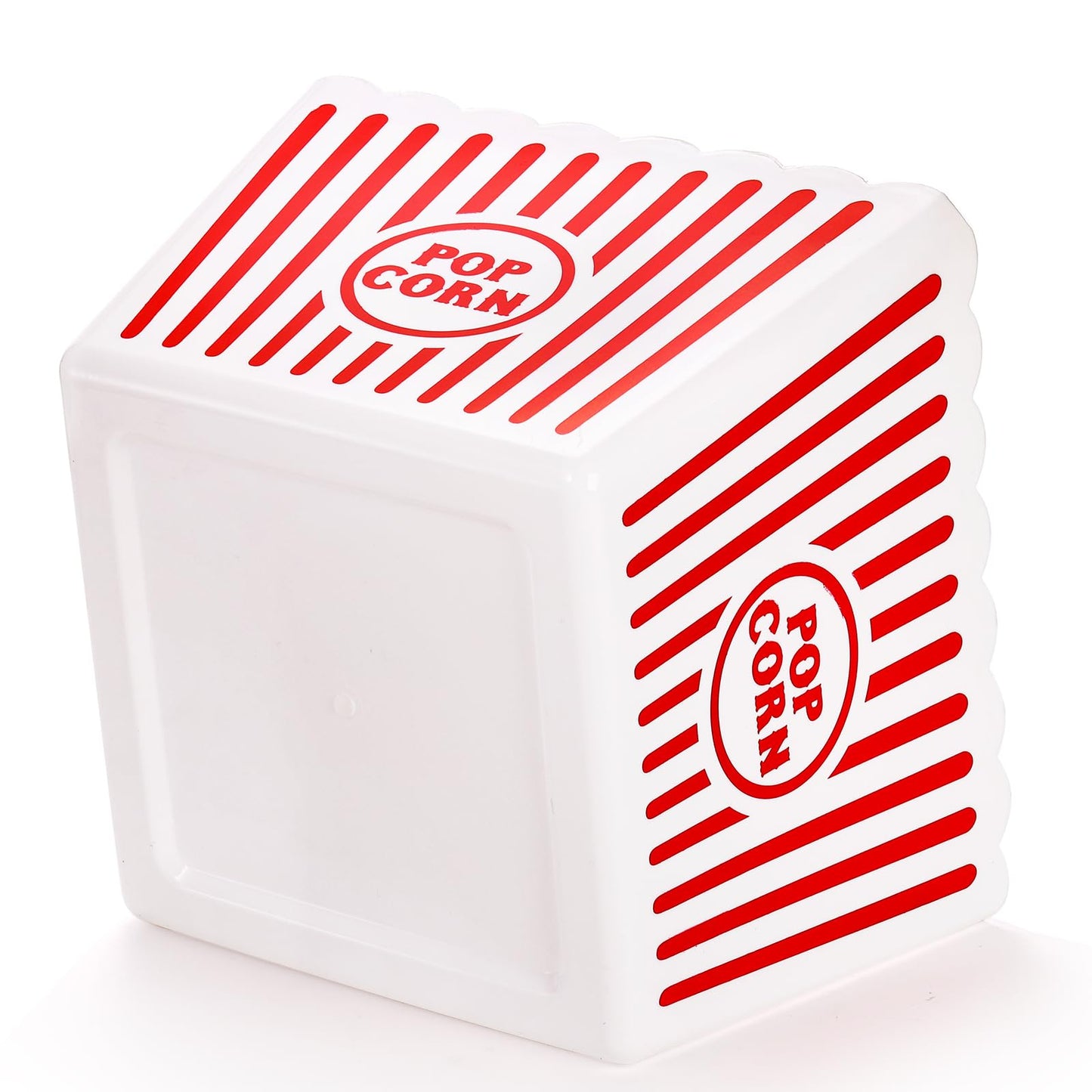 Bekith 6 Pack Plastic Popcorn Buckets Reusable, Large Popcorn Containers for Movie Night, 9" Square x 6" Tall
