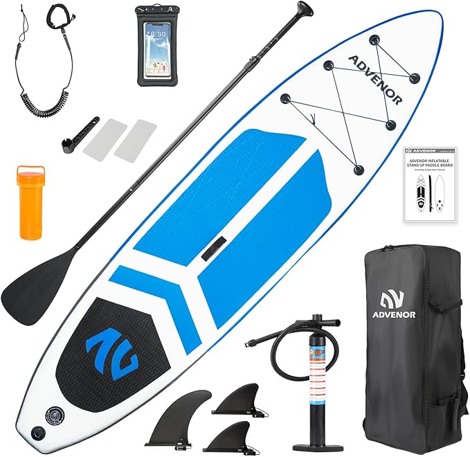 ADVENOR Paddle Board 11'x33 x6 Extra Wide Inflatable Stand Up Paddle Board with Hand Pump,Leash, Adjustable Paddle For Bas...