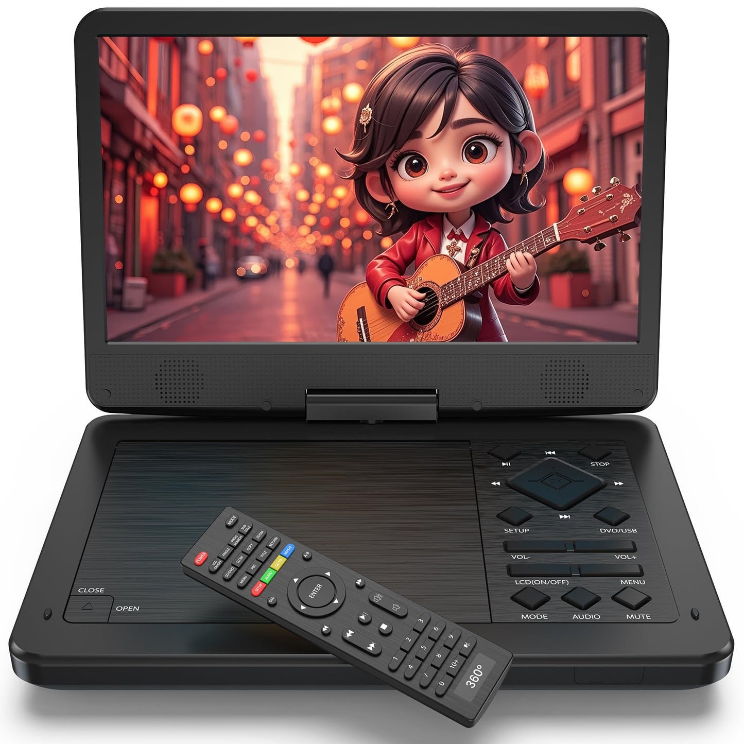 12.5 Portable Dvd Player With10.1 Hd Ips Screen For Kids,Car Dvd Player With Headrest Mount, 360 Rf Remote Control, 2 Earphone J