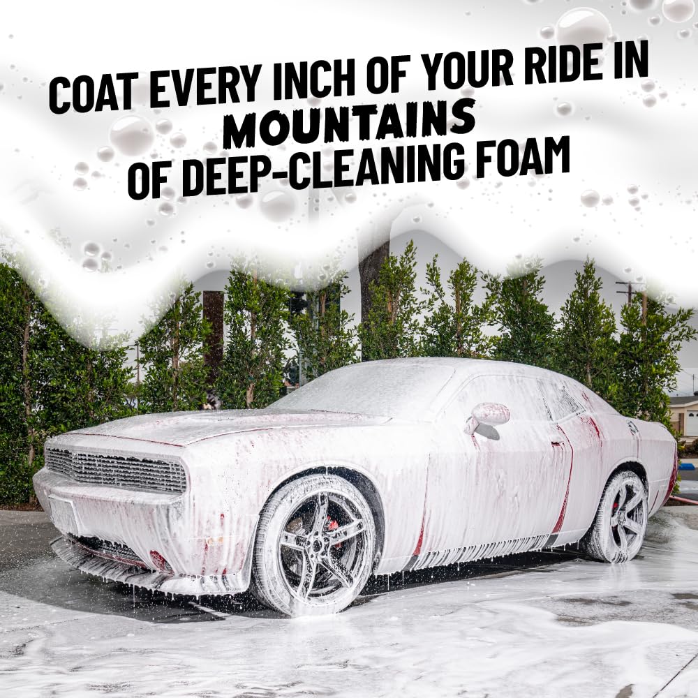 Chemical Guys CWS_402 Mr. Pink Super Suds Shampoo & Superior Surface Cleaning Soap, 128 fl oz (1 Gallon) + HOL144 TORQ Foam Cannon Snow Foamer , Works With Pressure Washer (2 Items)