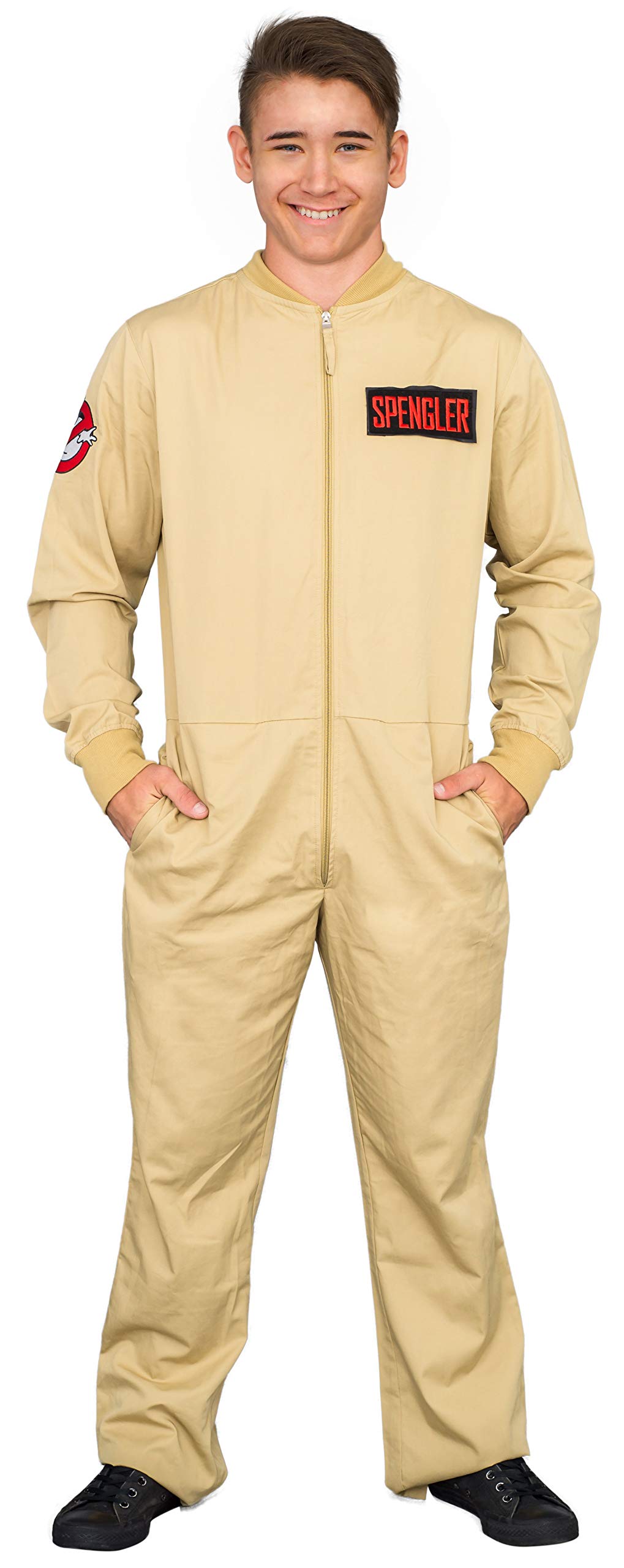 Mad Engine Ghostbusters Adult Costume Zip up Jumpsuit with 4 Interchangeable Patches