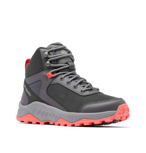 Columbia Women's Trailstorm Ascend Mid Waterproof, Dark Grey/Red Coral, 10