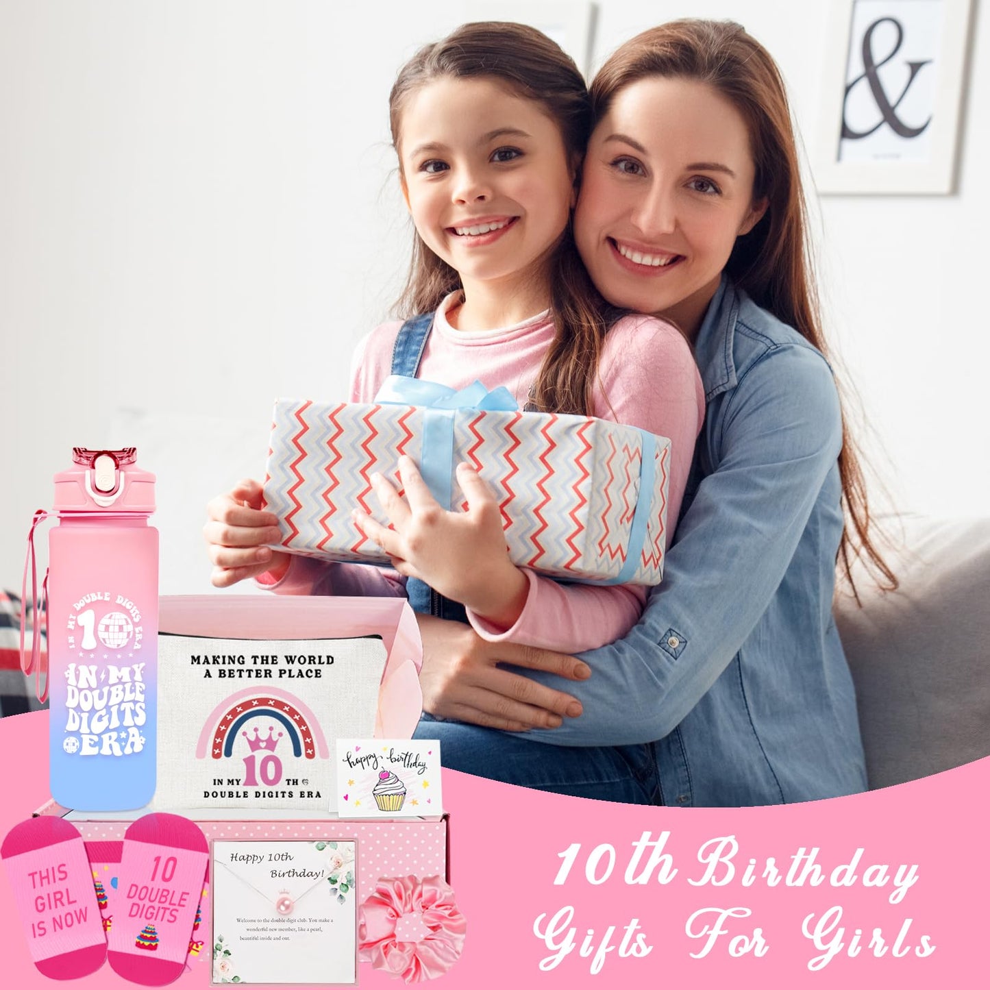 Awfrky Gifts for 10 Year Old Girl, 10 Year Old Girl Birthday Gifts, 10th Birthday Gift for Girls Ideas for Daughter, Sister, Niece, Granddaughter, Popular Double Digits Birthday Gift for Teen Girls