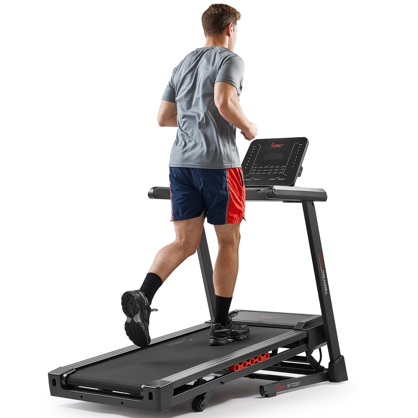 Sunny Health & Fitness Excel Smart Auto Incline/Decline for Home Use, 20” Wide Running and Walking Deck, Flex Shock Suspension with 300 LB Weight Capacity Bluetooth SunnyFit App - SF-T723017