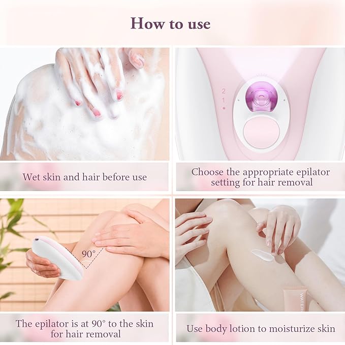 Epilator Smooth Glide Epilator for Women Face Epilatorfor Women Facial EpilatorHair Removal Device Hair Remover Smooth GlideEpilator for WomenFace,Portable Hair Removal Body Legs Arms Armpit Bikini
