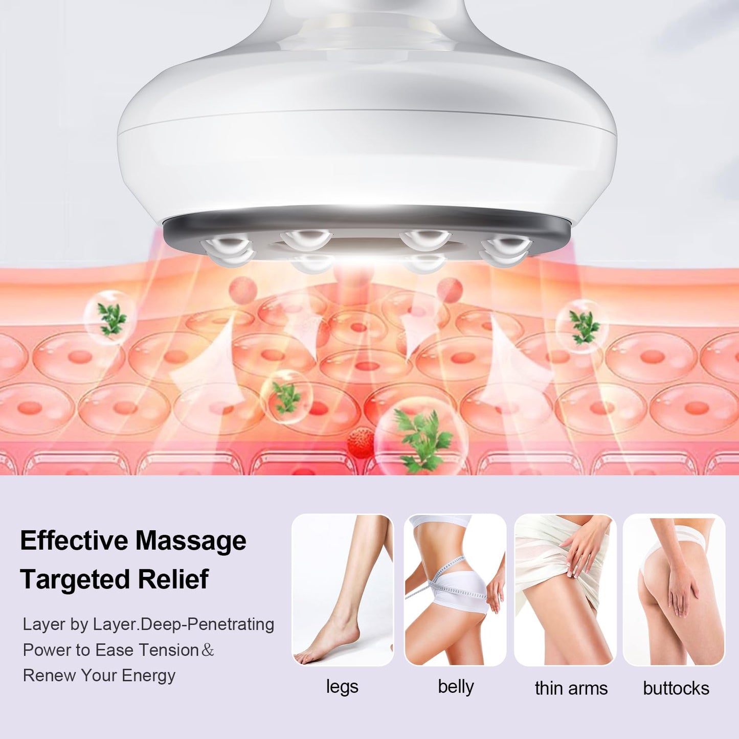 Electric Handheld Cellulite Massager with 12 Suction Modes, Cellulite Remover Tool for Legs, Belly, Thighs, Arms, Butt- Birthday, Christmas, Mothers Day, Valentines Day Gifts for Her Women (White)