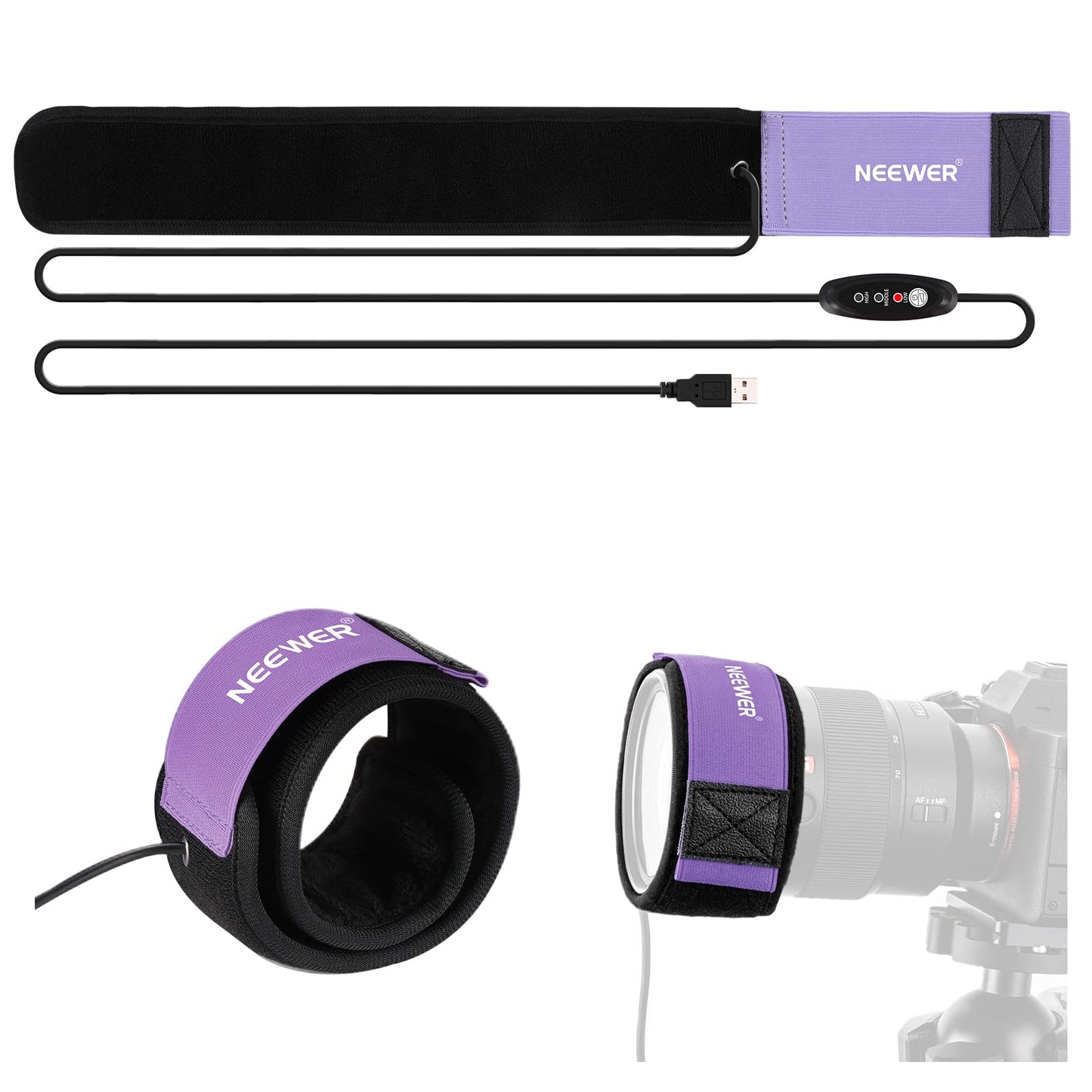Neewer Usb Lens Heater, 12 /300Mm Lens Warmer With Fpc Fast Even Heating Tech For Dslr Camera Lens Telescope Astrophotography, 3