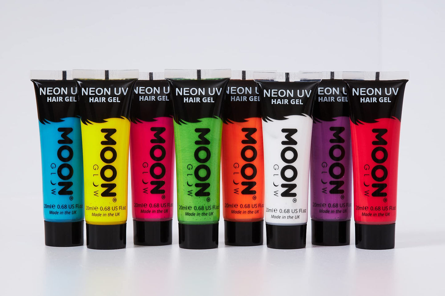 Moon Glow - Blacklight Neon UV Hair Gel - 0.67oz Intense Red - Temporary wash out hair color - Spike and Glow!