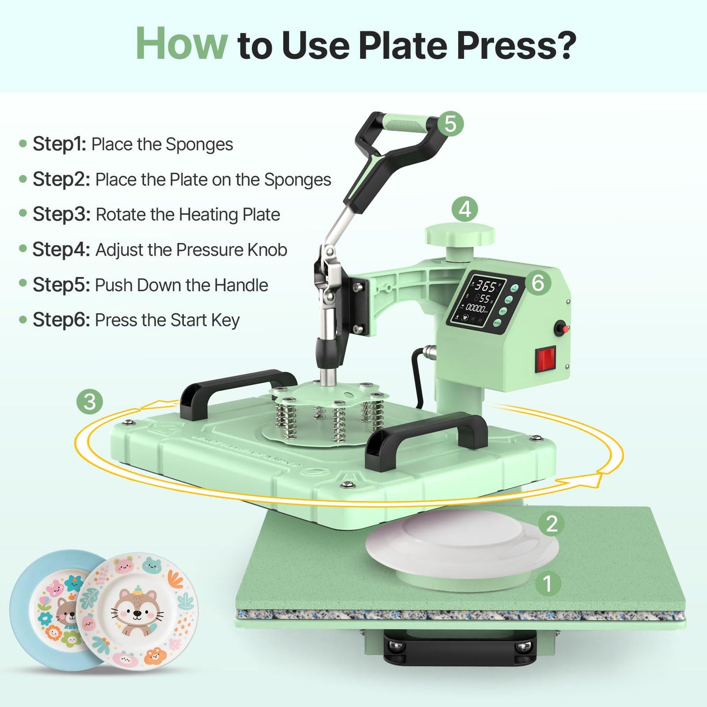 Slendor 5 in 1 Heat Press Machine 12x15 inch Sublimation Heat Press 360° Swing Away Heat Transfer Digital T-Shirt Pressing with 30OZ 20OZ Tumbler Press, Multifunction Combo for Hat Cap Plate