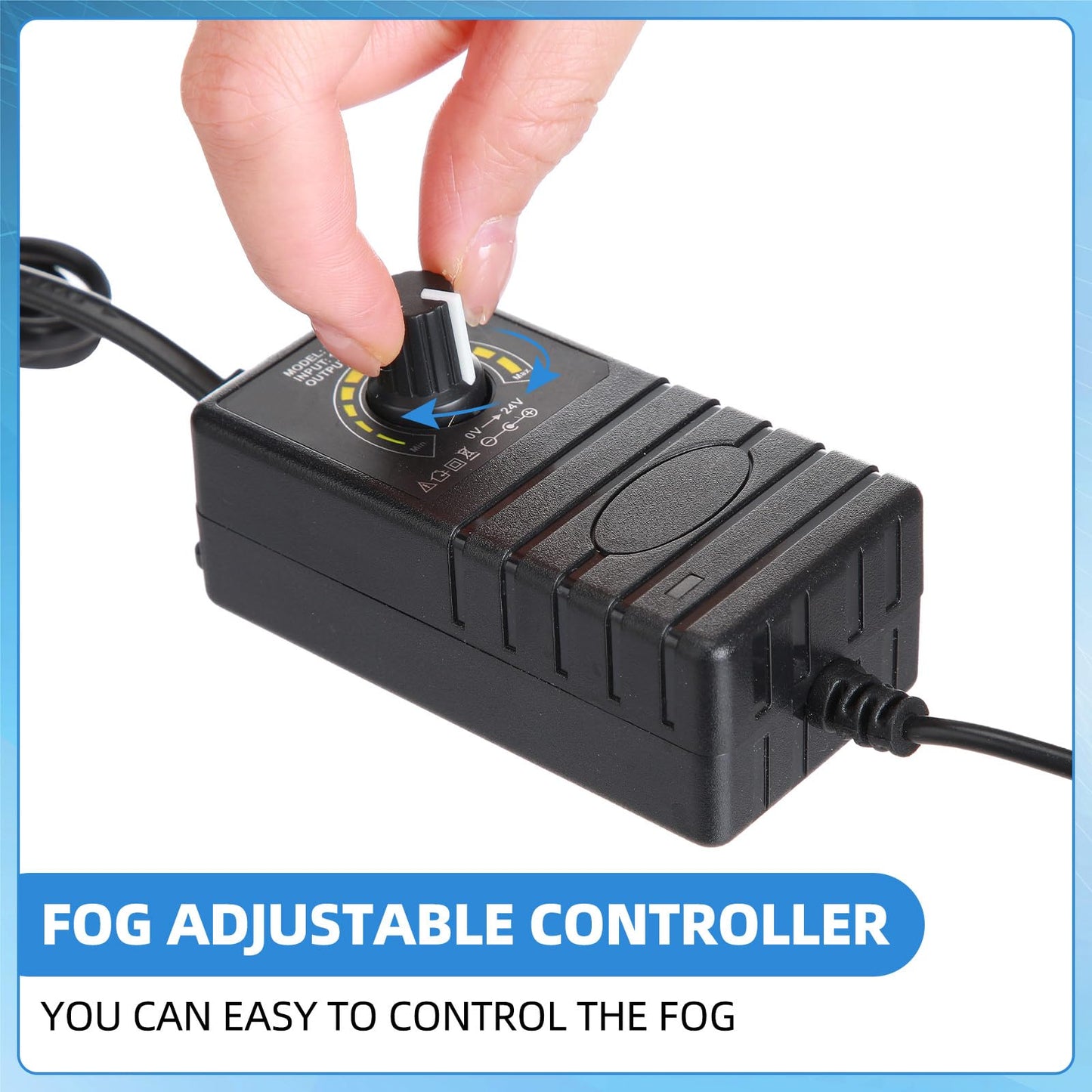 Maitys 2 Pcs Mist Maker Fogger Small Ultrasonic Fog Machine Fountain Halloween Party Cauldron Water Garden Pond Plastic LED Mister Foggers with Adjustable Fog Controller