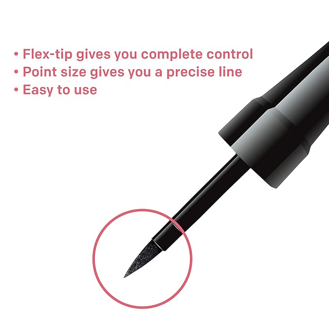 Almay Liquid Eyeliner, Waterproof, Fade-Proof Eye Makeup, Easy-to-Apply Liner Brush, 222 Brown