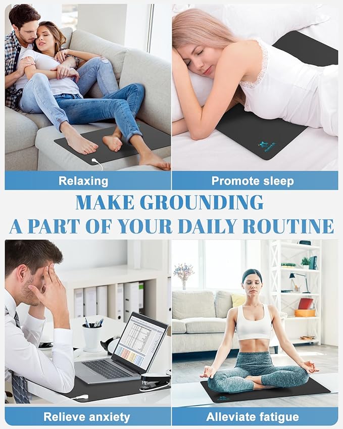 Astarexin Grounding Mat for Feet, Sleep, Energy, Support Restful Night – 24"x16" Earthing Mat for Feet, Balance & Wellness – Includes 15ft Cord for Home & Office Use
