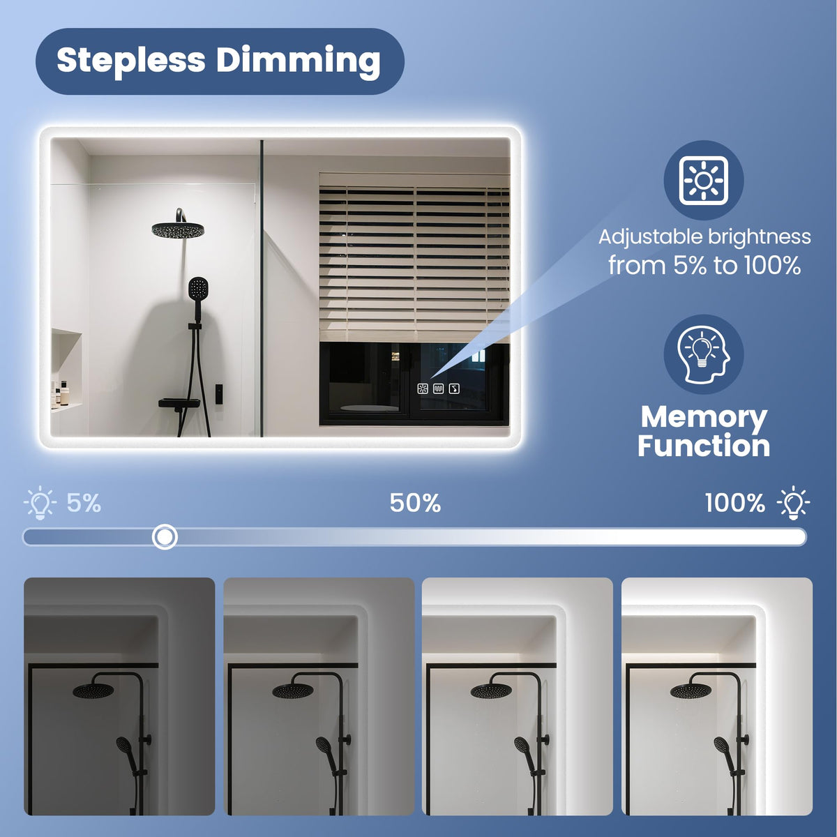 STARLEAD 28"x36" LED-Bathroom-Mirror-with-Lights, Wall-Mounted with Bluetooth Speaker, Anti-Fog, 3 Color Temperature, Dimmable Brightness, Waterproof, Tempered Glass, Frontlit & Backlit