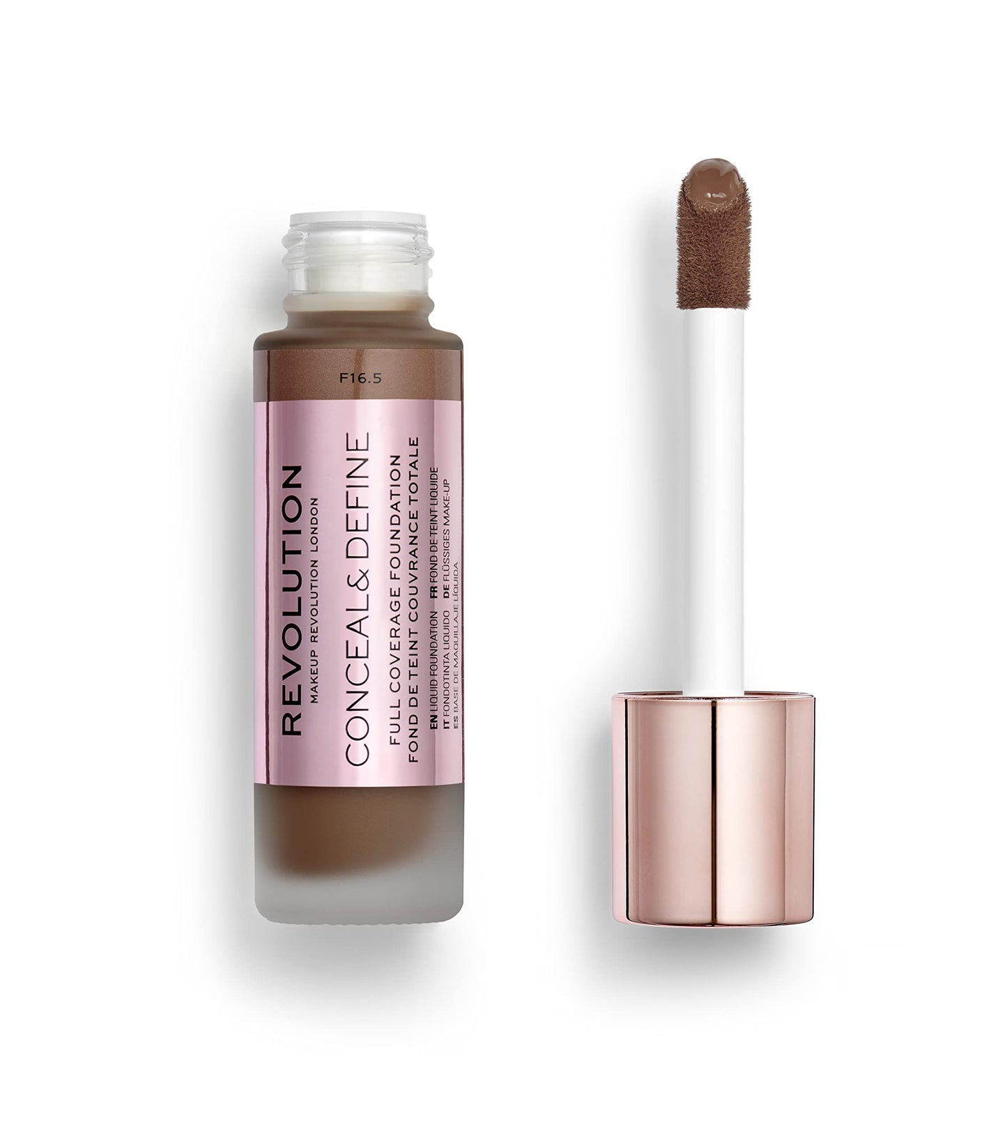 Makeup Revolution Conceal and Define Concealer, Full Coverage & Matte Finish, C16.5 for Dark/Deep Skin Tones, Vegan & Cruelty-Fr