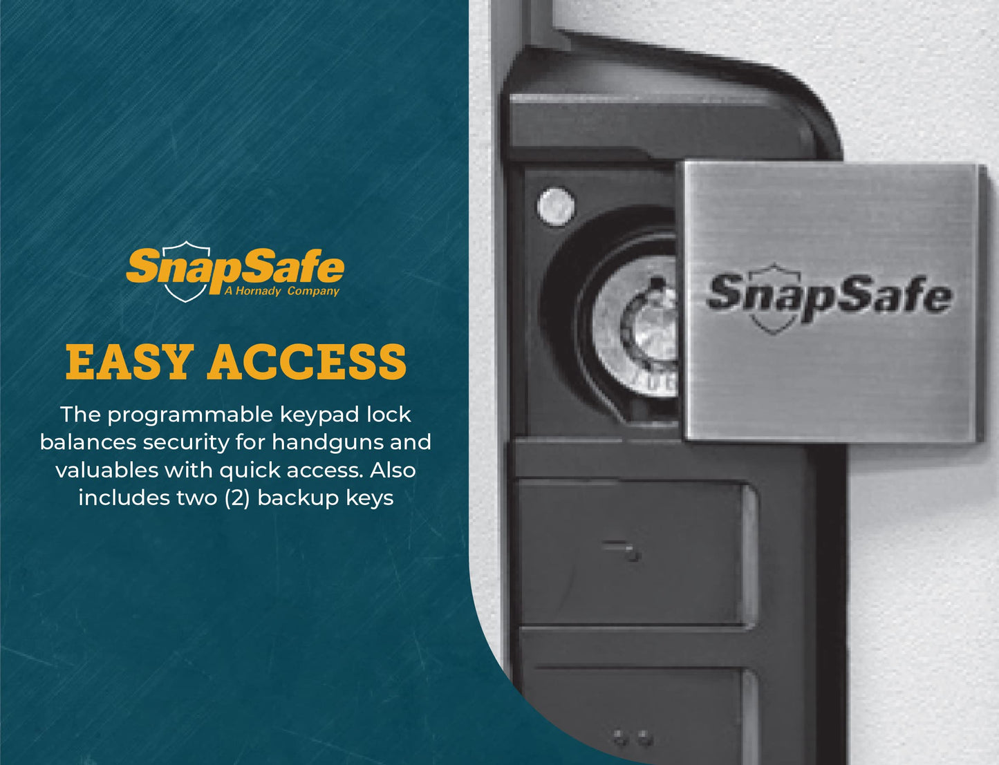 SnapSafe In Wall Gun Safe and Money Safe, Light Grey, 75413 - Hidden Safe Provides Security for your Firearms & Valuables, Keypad Entry - Fits Between 2 Wall Studs, Flush Mount, Ideal for Home, Office