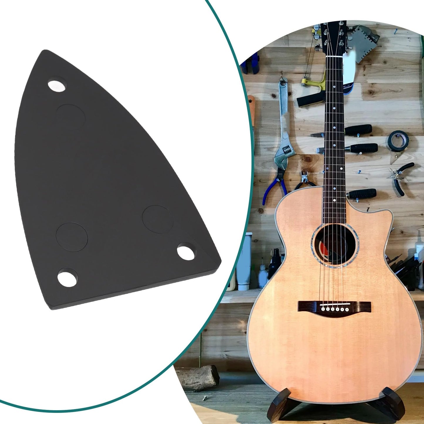 Lt Easiyl 3 Sets Guitar Adjustment Rod Cover 3 Holes Triangle Plastic Truss Rod Covers For Acoustic-Electric Guitar Acoustic Gui