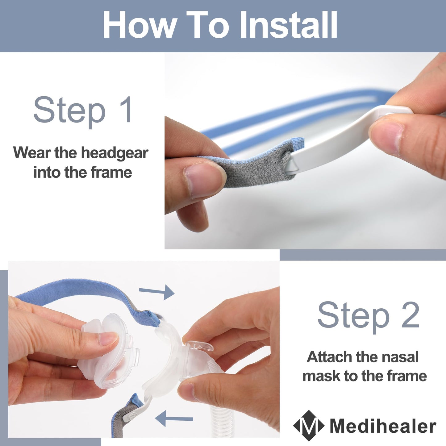 Replacement Frame Assembly for AirFit P10,Quick-Release Design Frame and Short Tube Assembly,Great Value CPAP Supplies by Medihealer(No Cushion)