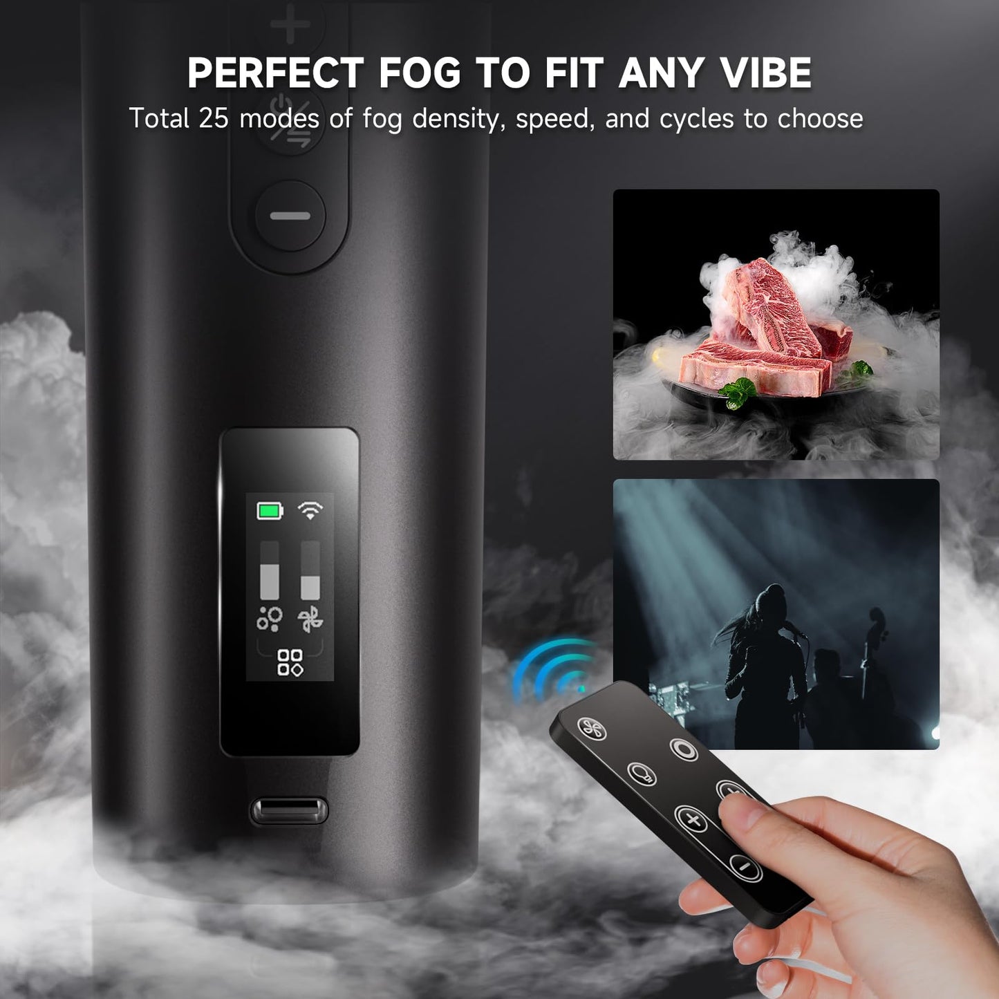 Colbor Cf5 Portable Fog Machine, 40W Mini Handheld Smoke Machine For Photography With Remote Control, Small Fogger Haze Maker Fo