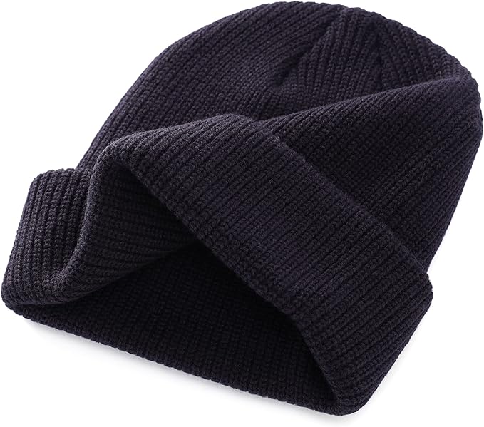 Connectyle Classic Double Layer Knit Beanie Hat Warm Thick Acrylic Winter Hats Daily Cuffed Beanies Watch Hat for Men Women