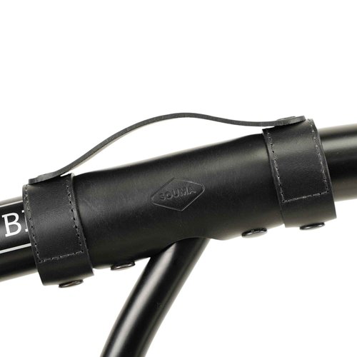 Leather Carry Handle for Brompton bicycle - Full grain leather, handle for carrying Brompton folding bike (Black)