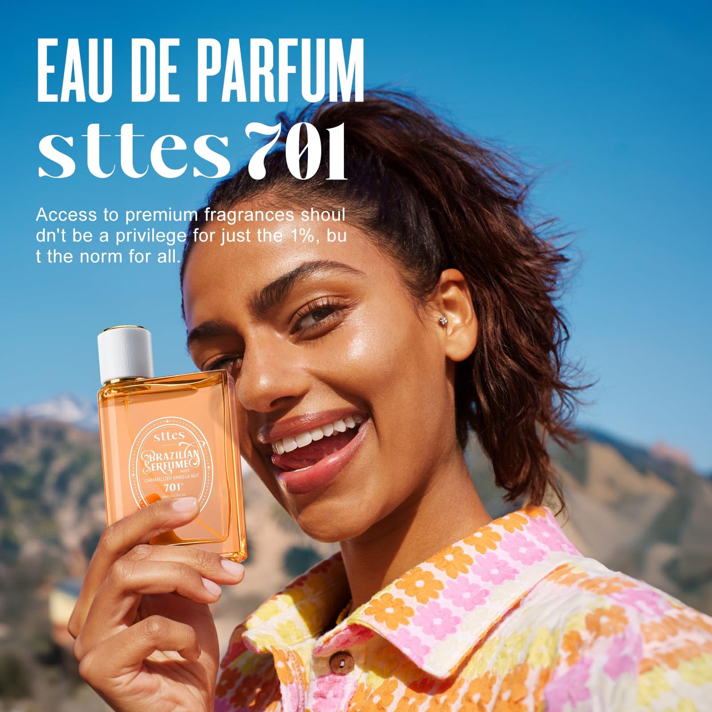 Sttes Perfume 701# (Caramel Vanilla Macadamia Nut) - Eau de Perfume 100ml (3.4fl oz) Amber Gourmet Tune (Caramel Vanilla + Roasted Macadamia Nuts)
