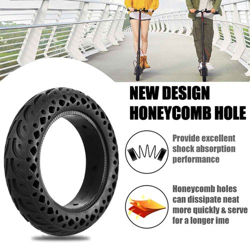 Felixstory 60/70-6.5 Scooter Tire Solid: 10x2.5 Tubeless Tires Replacement for Segway Ninebot MAX G2 G30 G30LP Gotrax G5 G6 Yume Electric Scooter,10 Inch 10x2.50-6.5 Front Rear Honeycomb Wheels 2 Pcs