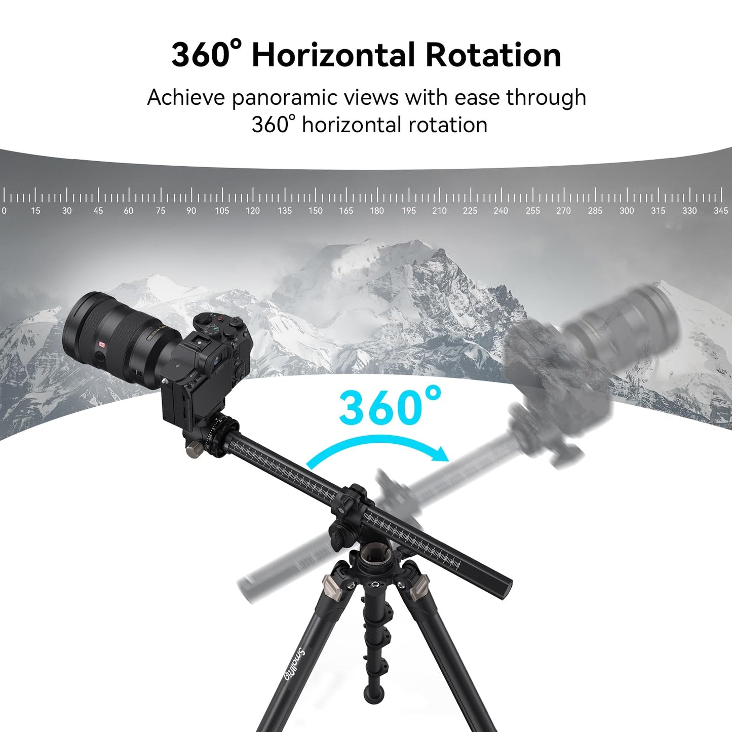 SmallRig CT200 72.8"/200cm Horizontal Overhead Tripod for Camera with Smartphone Holder & Carrying Bag, 33lb Max Load Aluminum Horizontal Camera Tripod for Overhead Shots