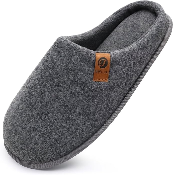 ONCAI Men's House Slippers Memory Foam Slip-On Warm Cozy Scuff Home Bedroom Shoes with Indoor/Outdoor Rubber Soles US Size...