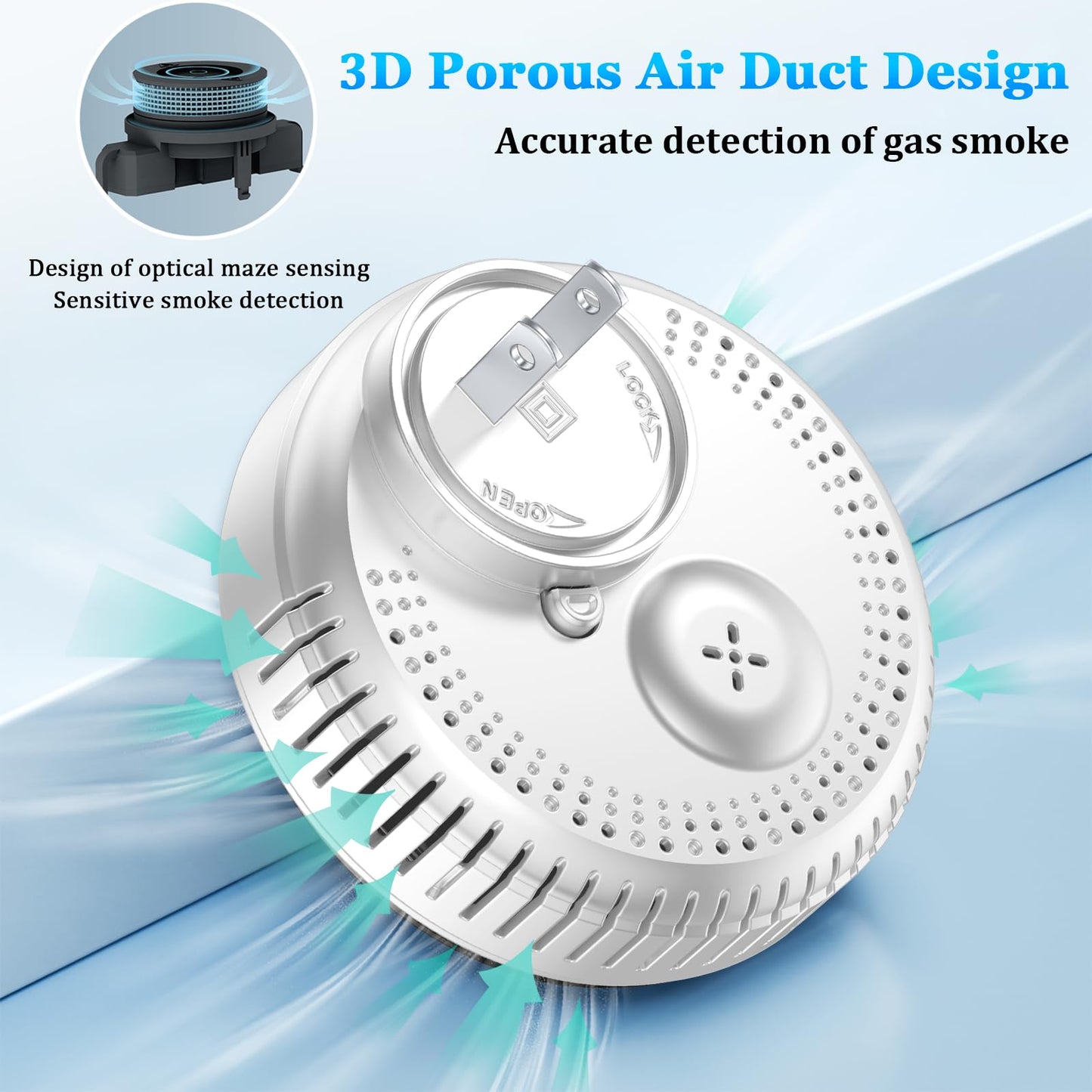 5-in-1 Carbon Monoxide Detectors，Portable Carbon Monoxide Detectors for Travel | Natural Gas Detector with Temp, Humidity Display | Carbon Monoxide Detector Plug in Wall (1 Pack)