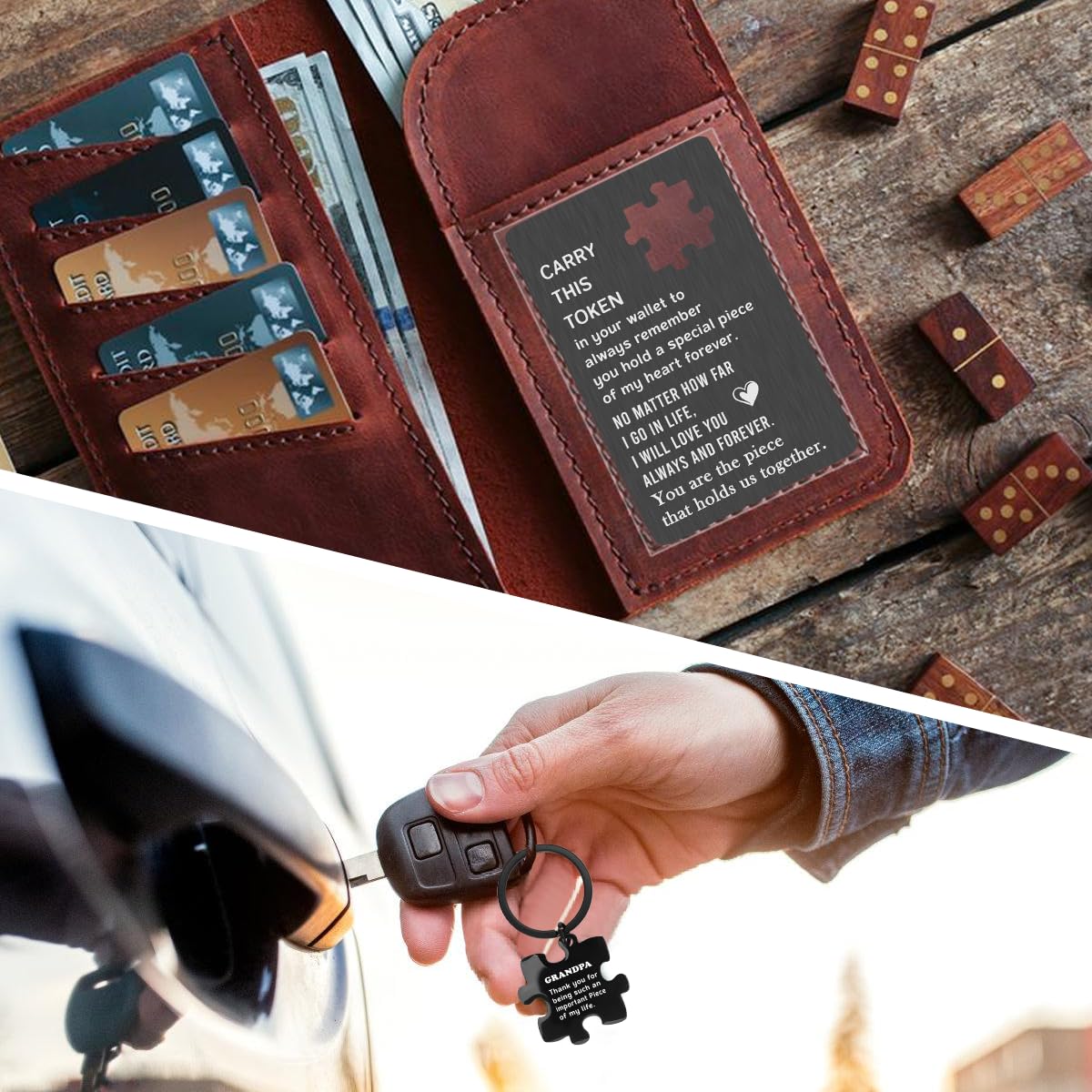 Grandpa Gifts, Christmas Birthday Gift for Grandpa, Unique Gifts for New Grandpas from Grandkids, Good Gift for Grandpas Grandfather Wood Valet Tray Set