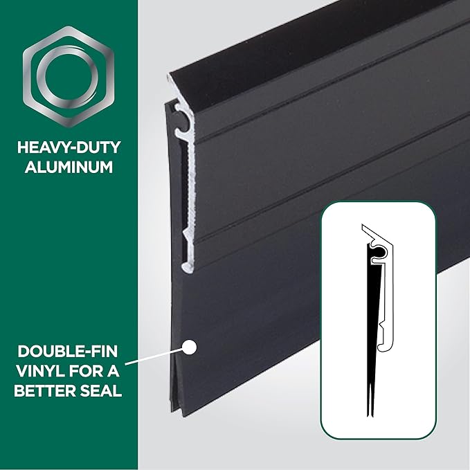 M-D Building Products 05652 All-Season Door Sweep, Heavy Duty Aluminum and Vinyl, Ideal for Residential & Commercial Use, Easy Installation, Ensure Comfort and Save Energy (36 Inch, Bronze)