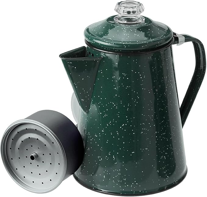 GSI Outdoors Percolator Coffee Pot | Enamelware Campfire Coffee Boiler Kettle for Outdoor Camping Cookware, Cabin, RV, Kit...