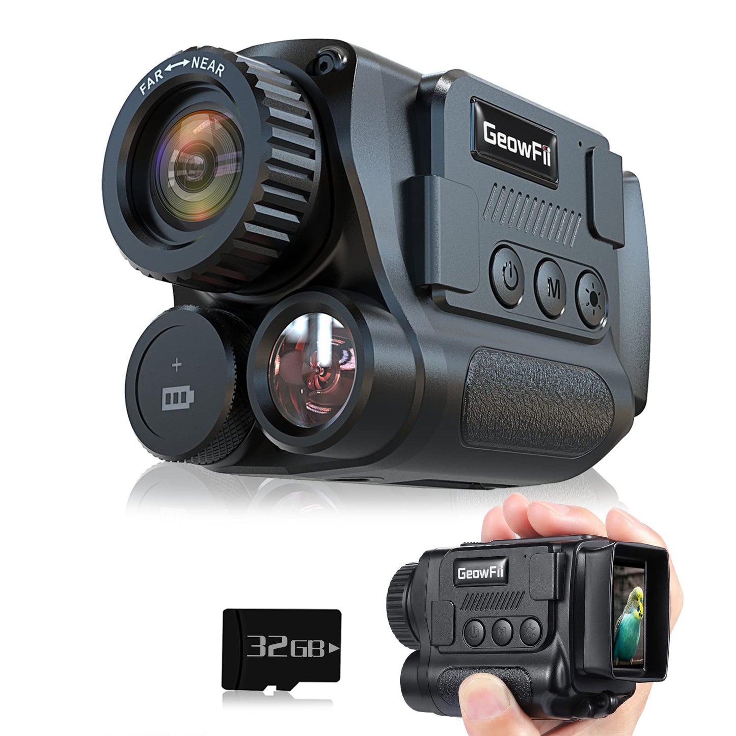 Geowfiitech Night Vision Monocular, 4K Infrared Digital Night Vision Goggles With 850Nm Ir, 40M Photo & 4K Video, 984Ft Range, 8