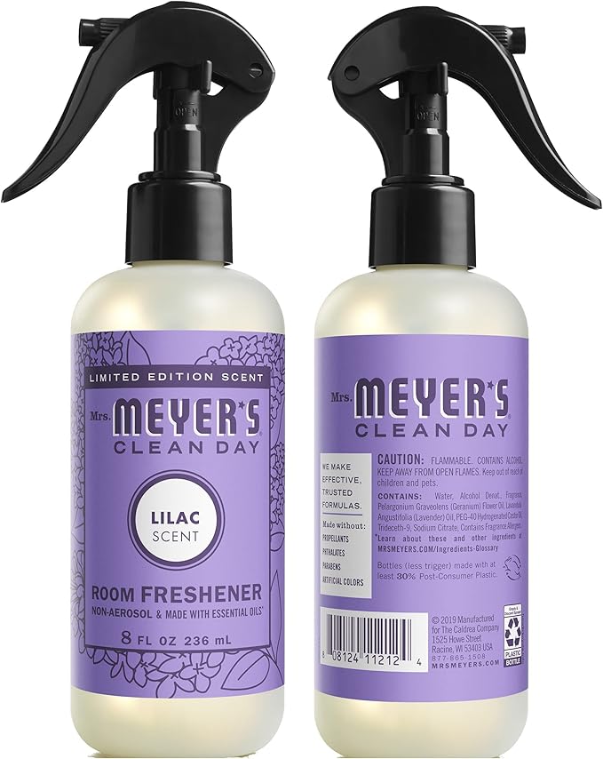 Mrs. Meyer's Clean Day Room Freshener, Lilac (8 Fl Oz (Pack of 3))
