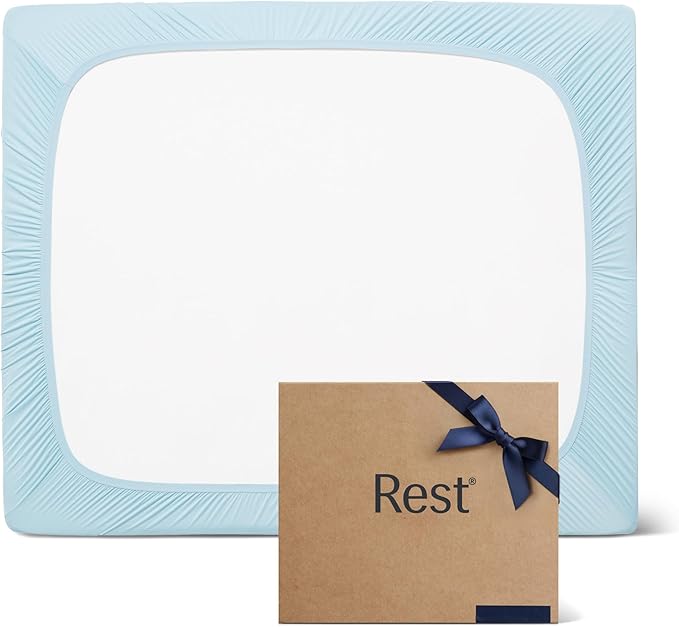 REST® Evercool®+ Fitted Sheet, King Size, Light Blue, 15" Deep (up to 18’’), Breathable Bedding for Hot Sleeper and Night Sweats, Bed Sheet with Ionic+ Self-Cleaning Silver Yarn for Sensitive Skin