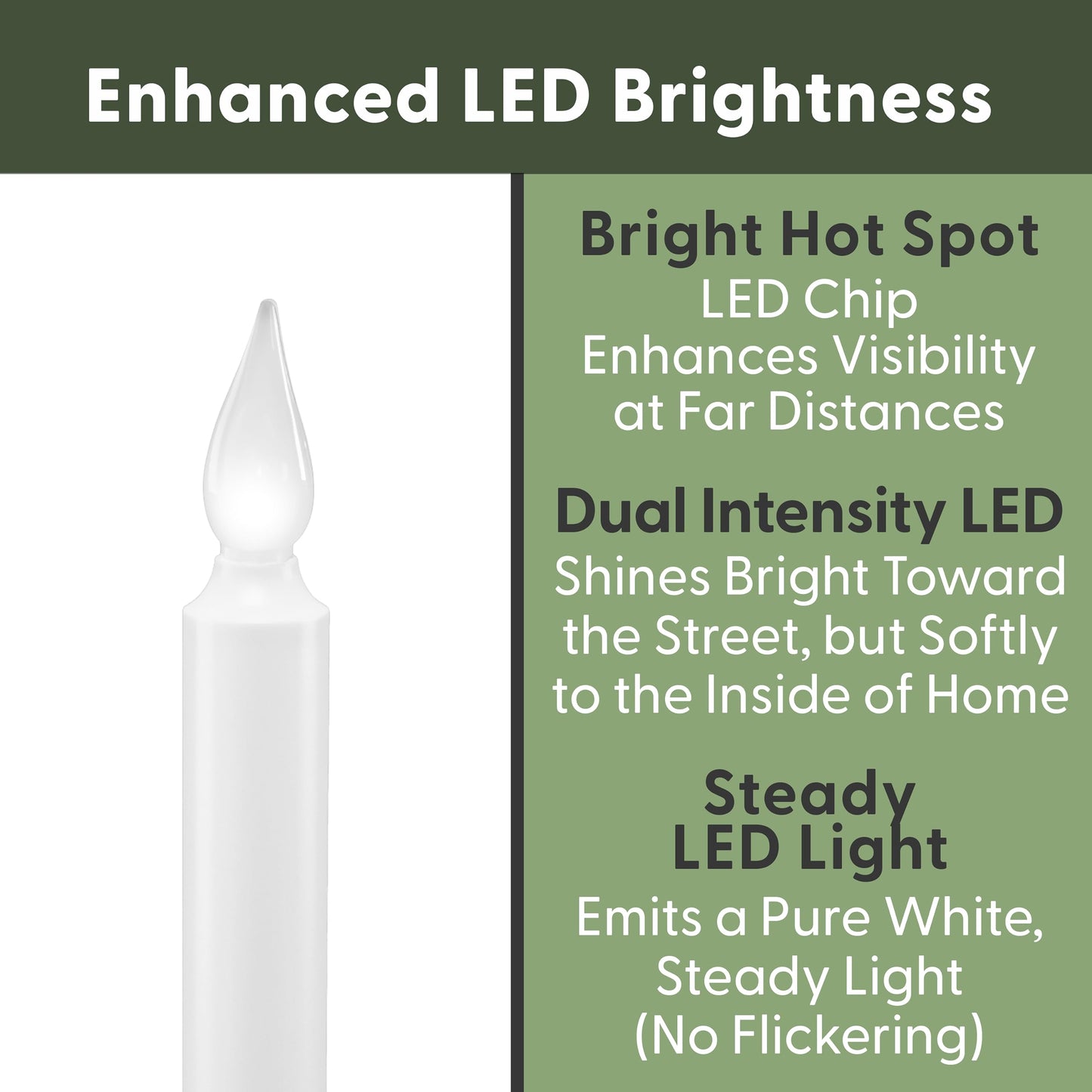 612 Vermont LED Battery Operated Window Candles with Timer, Bright Hot Spot, VT-1506P-4 (Pack of 4, Pewter)