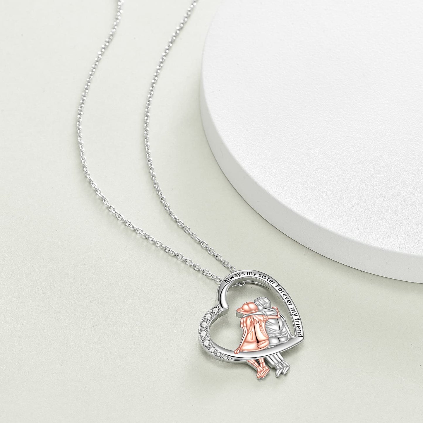 WINNICACA Sterling Silver Brother and Sister Necklace Best Anniversary Birthday Gift From Brother Always My Sister Forever My Friend Graduation Christmas Gifts