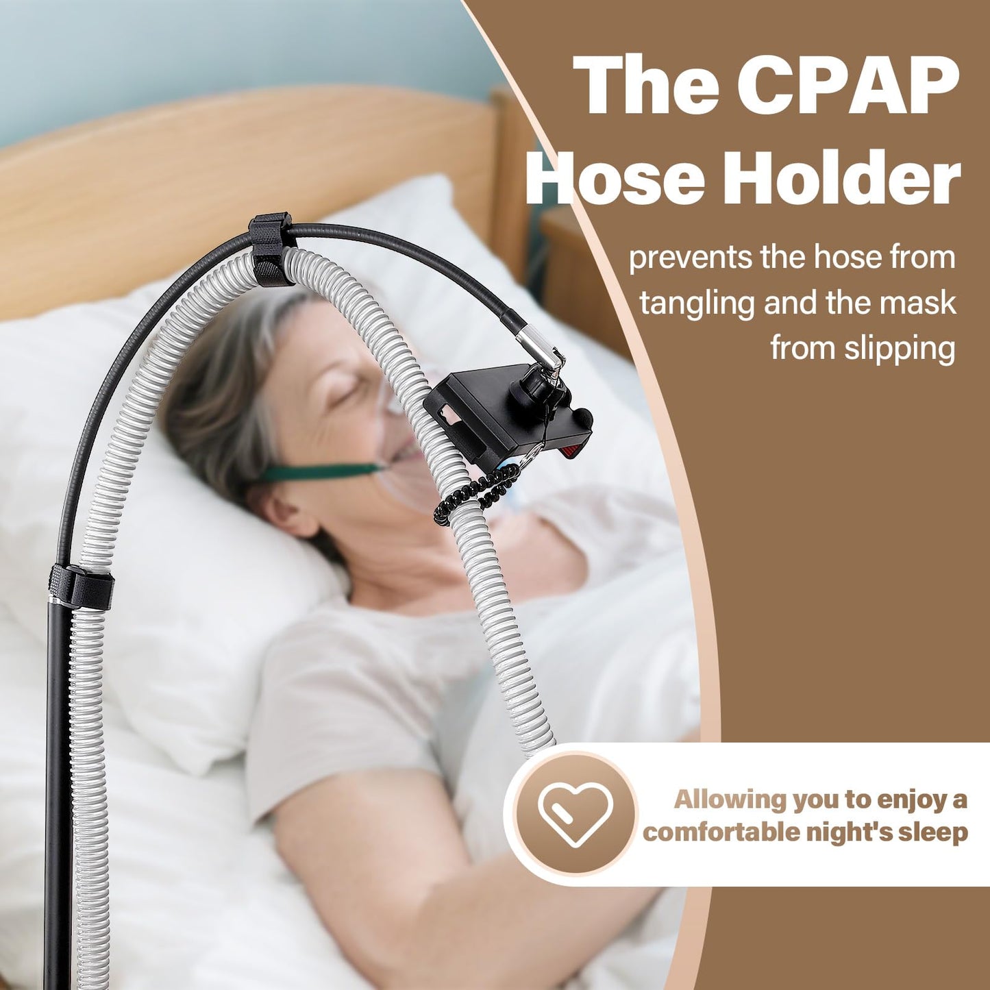 CPAP Hose Holder, CPAP Hose Lift with Adjustable Feature - CPAP Tube Organizer & CPAP Mask Hook in one, Sturdy&Convenience CPAP Accessory for CPAP Hose Support - Fit in Any Space