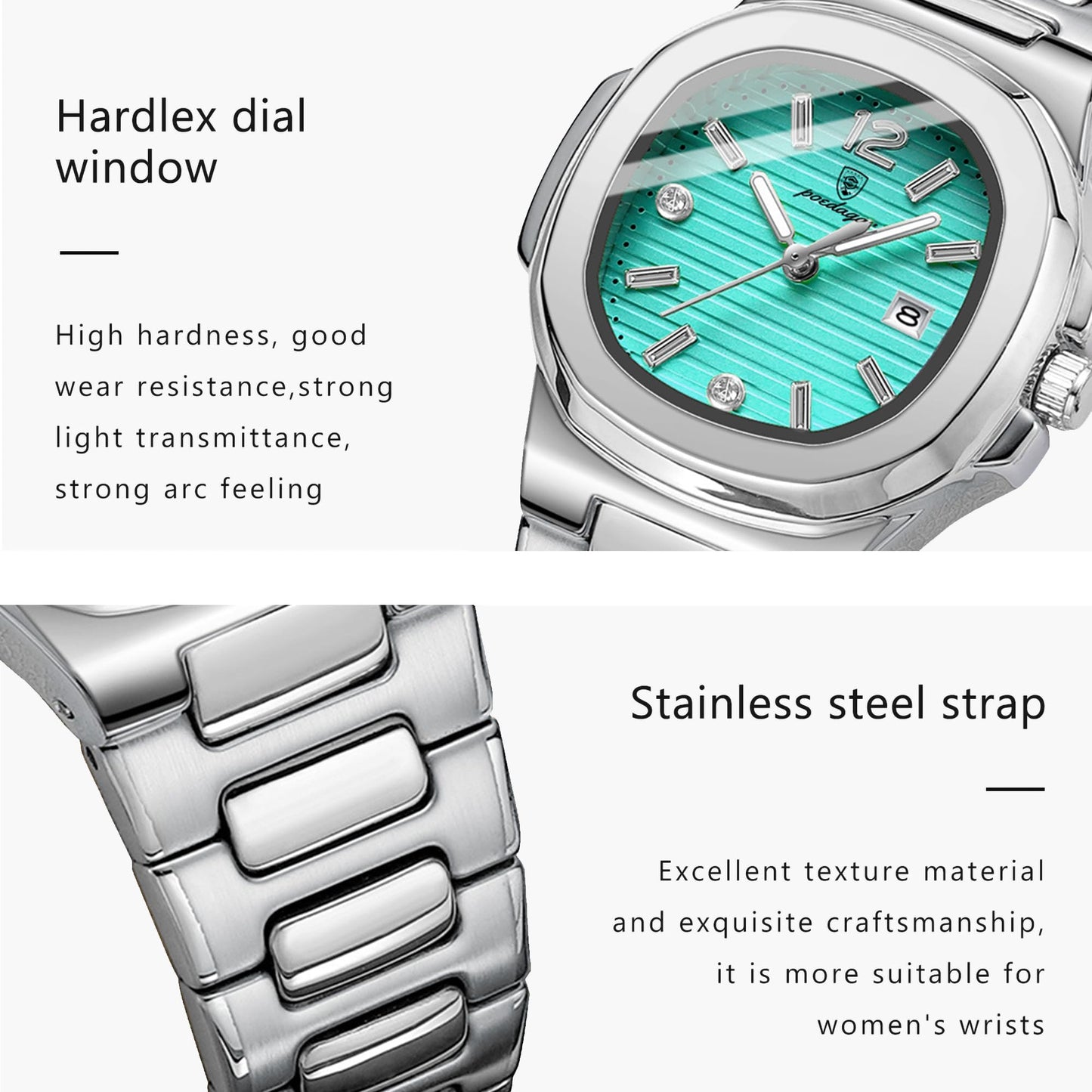 TIMGUX Watch for Women Business Dress Analog Quartz Two Tone Stainless Steel Waterproof Luminous Date Luxury Casual Wrist Watch
